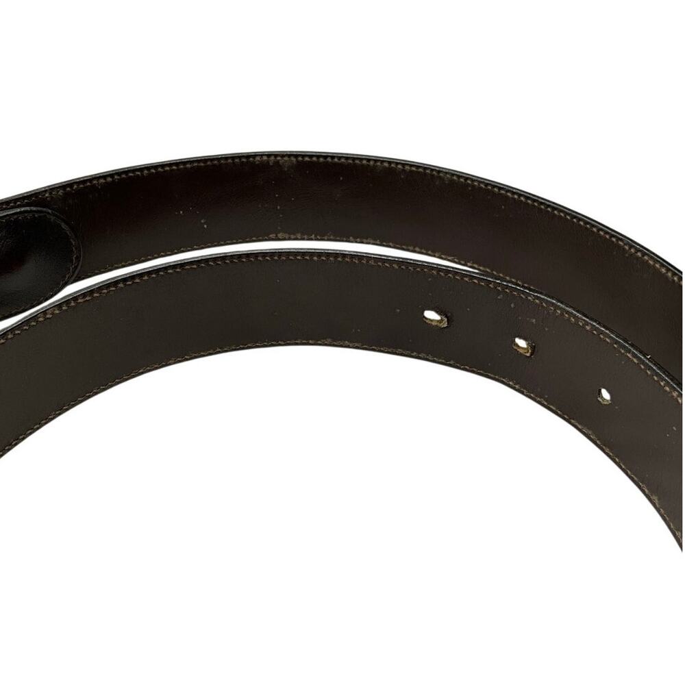 972. Gucci Gold G Leather Belt - Picture 5 of 6